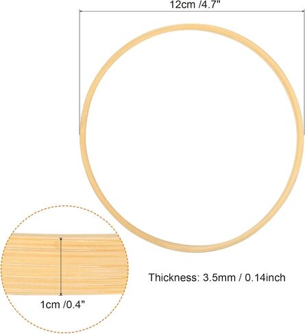 PATIKIL 10.2 Inch Wooden Bamboo Floral Hoop, 12Pack Craft Rings for DIY Wedding Wreath Decor, Dream Catcher and Hanging Crafts in Saudi Arabia