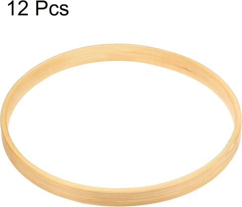 PATIKIL 10.2 Inch Wooden Bamboo Floral Hoop, 12Pack Craft Rings for DIY Wedding Wreath Decor, Dream Catcher and Hanging Crafts in Saudi Arabia