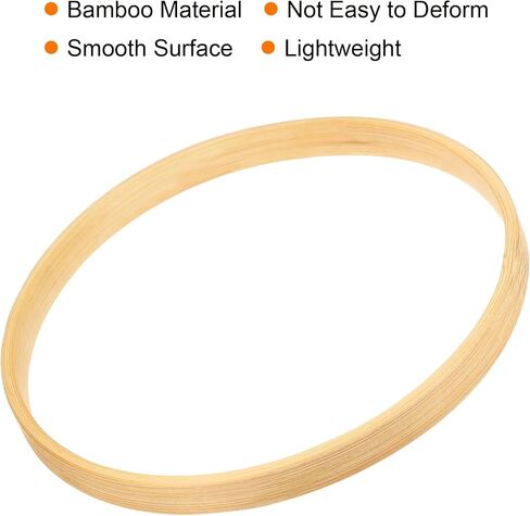 PATIKIL 10.2 Inch Wooden Bamboo Floral Hoop, 12Pack Craft Rings for DIY Wedding Wreath Decor, Dream Catcher and Hanging Crafts in Saudi Arabia