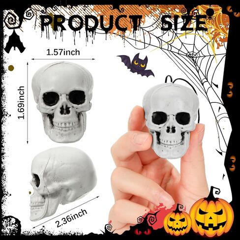 72 Pcs Halloween Mini Hanging Skull Bulk Mini Halloween Skull Heads Halloween Tree Decorations Hanging Skull Pendants Small Size Skeleton Decor for Halloween Holiday Party Tree Ornaments in Saudi Arabia