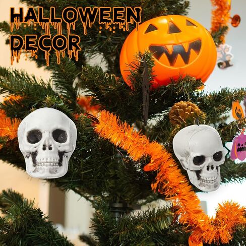 72 Pcs Halloween Mini Hanging Skull Bulk Mini Halloween Skull Heads Halloween Tree Decorations Hanging Skull Pendants Small Size Skeleton Decor for Halloween Holiday Party Tree Ornaments in Saudi Arabia
