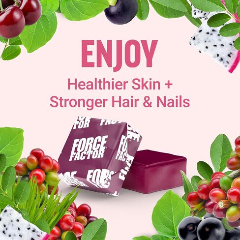 FORCE FACTOR Collagen Boosting Superfoods with Biotin, Hyaluronic Acid, Bamboo, and Hair, Skin, and Nails Vitamins, Nail Strengthener and Skin Supplement, 60 Vegetable Capsules in Saudi Arabia