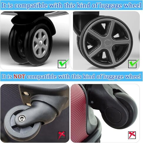 BOXOB 8pcs Luggage Wheel Covers, Silicone Luggage Spinner Wheel Covers Colorful Suitcase Wheel Protector Luggage Wheel Accessories for Most 8 Caster Luggage (royal blue) in Saudi Arabia