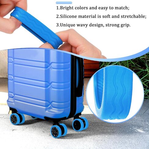 BOXOB 8pcs Luggage Wheel Covers, Silicone Luggage Spinner Wheel Covers Colorful Suitcase Wheel Protector Luggage Wheel Accessories for Most 8 Caster Luggage (royal blue) in Saudi Arabia