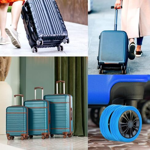 BOXOB 8pcs Luggage Wheel Covers, Silicone Luggage Spinner Wheel Covers Colorful Suitcase Wheel Protector Luggage Wheel Accessories for Most 8 Caster Luggage (royal blue) in Saudi Arabia