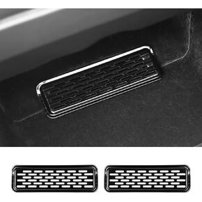 2PCS Air Vent Cover for Tesla Model Y 2024 2023 2022 2021 2020 Accessories Stainless Steel Material Backseat Air Vent Cover Air Flow Vent Grille Protection (Black Brushed)