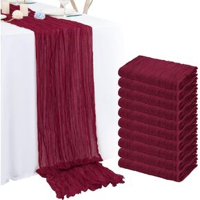 20 Pack 10Ft Terracotta Cheesecloth Table Runner Boho Romantic Gauze Table Runner Cheese Cloth Long Table Runner for Wedding Party Bridal Shower Thanksgiving Christmas Decoration