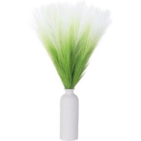 MECCANIXITY 6 Pcs Faux Pampas Grass, 18 Inch Fluffy Pampas Grass Decor Flower Arrangement for Home Wedding Decorations, Orange Gradient