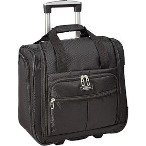 Dejuno Lightweight Underseat 15-Inch Carry-On Rolling Luggage, Black