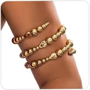 Aimimier Boho Multi Strand Beaded Bracelets for Women Bridal Colourful Spring Armlet Beach Jewelry Roaring 20s Flapper Party Costume Accessories