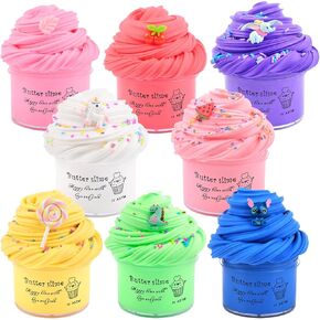 12 Pack Cloud Slime Kit, with 12 Colores Slime Kit and Slime Fun Accessories, Soft and Non-Sticky, DIY Educational Stress Relief Toys for Girl and Boys, Birthday Gift