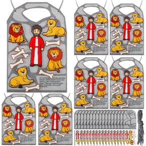 HunnmingRe 24 Pcs Felt Bible Crafts Daniel in The Lion's Den Craft Kit for Sunday School Kids Christian Religious Easter DIY Game Activities