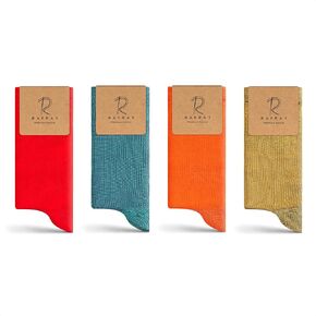 Women's Luxury Socks Crew Length, Premium Colorful Socks With Gift Box, 4 Pairs, Size 5-9.5