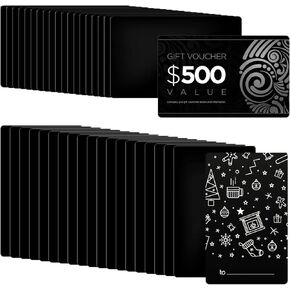 100 Pcs Metal Business Cards Blank Laser Engraved DIY Gift Name Cards 86x54x0.21mm （Black）