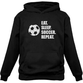 Tstars Eat Sleep Soccer Hoodie Ball Player Fans Sweatshirt Hoodies for Boys Men