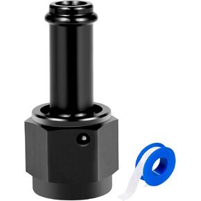 6AN Female to 3/8 Barb Fitting Adapter Straight Swivel Aluminum, Adapters Straight Black Anodized 2PCS