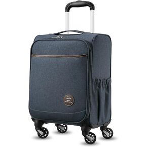 Small Carry On Luggage with Wheels, 16 Inch Lightweight Luggage with Front Opening, Soft Sided Rolling Travel Suitcase (Black)