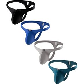 IKINGSKY Men's Big Pouch Thong Underwear Smooth Low Rise Bulge T-back Panties in Kuwait