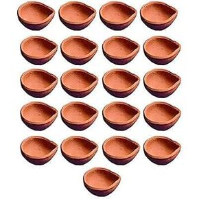 Clay Diya Clay Mitti Diya Clay Diya Diwali Diya Diya for Diwali Diya for Dipawali Pooja Items Diwali Pujan Diye Diwali Items Diwali Decor Home Decor Pack of 21 Diya, PF240724011