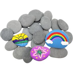 Lifetop 30PCS Painting Rocks, 3"-4" DIY Rocks Flat & Smooth Kindness Rocks for Arts, Crafts, Decoration, Large Rocks for Painting,Hand Picked for Painting Rocks