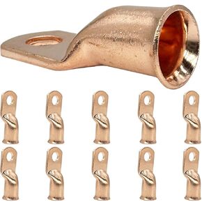 irhapsody 5/16" Battery Lugs - 4 AWG, 10pcs Heavy Duty Copper Ring Terminals