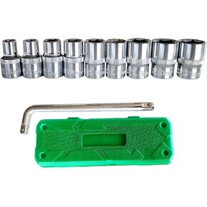Imperial 1/2 Inch Drive Standard 10-pieces 6-Point Sockets and L-type Wrench Set