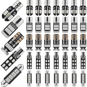 40 Pcs Dome Light LED Car Bulb Kit LED Interior Car Lights T10 25 mm 26 mm 27 mm 32 mm and 41 mm LED Festoon Bulbs LED Interior Replacement Bulbs for Car Map Door Courtesy License Plate Lights (White)