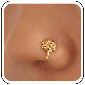 Vintage Flower Nose Ring Metal Flower Nose Cuff Metal Flower Copper African Nose Ring Fake Non Pierced Nose Ring Jewelry for Women