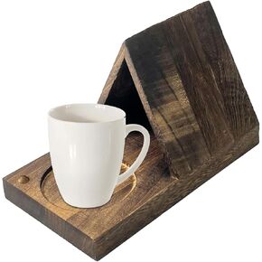 حامل كتب مثلث للقراءة، مسند كتب خشبي مع حامل أكواب، خادم قراءة زاوية الكتب الريفية، حامل كتب منضدة خشبي، ملحقات القراءة لمحبي الكتب in Kuwait