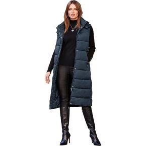 NUTEXROL Women's Winter Puffer Quilted Long Vest Thicken Warm Down Sleeveless Jackets Coat