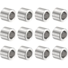 uxcell 12pcs Stainless Steel Spacer 8.2mm Bore x 12mm OD x 4mm Length Screw Bushing Plain Finish Round Metal Spacer for M8 Screws Bolts and Rods