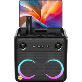 Ikarao 2024 Smart Karaoke Machine for Adults - with Lyrics Display, 64GB Karaoke Tablet, 2 Wireless Mics, Professional Karaoke System, 600W Peak Power, 4 DJ Lights, Karaoke Speaker for Any Occasion
