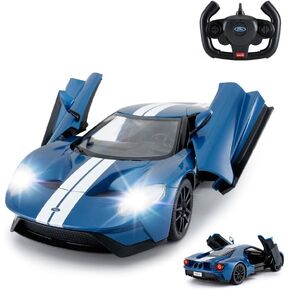 RASTAR RC Car | 1/14 Ford GT Remote Control RC Race Toy Car for Kids, Open Doors by Manual, Blue (2.4GHz)