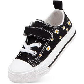 JUDIS Kids Canvas Shoes Adjustable Hook and Loop Fashion Casual Sneakers for Boys and Girls