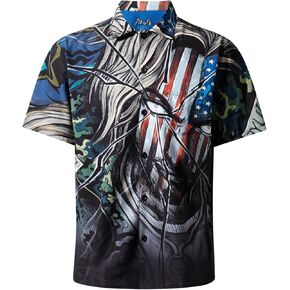 PAJUYE Men's Fun Shirts Button Down Tropical Holiday Beach Shirts Casual Button Down Vacation Beach Shirts