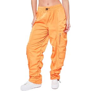 YMI Jeans Women's Rouched Nylon Cargo Joggers