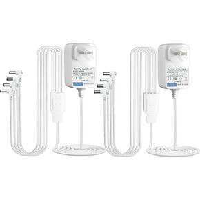 Replacement for Lemax Lighted Village Accessory AC/DC 4.5V Power Adapter with 4 Output,Compatible with Lemax #94563 94564 74707 74295 84428 94565 Christmas Micro Lighting Building Decoration(2 PCS)