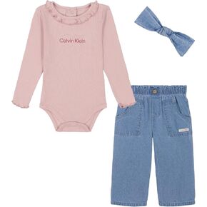 Calvin Klein girls 2pc Fashion Creeper Pant Set