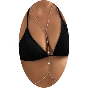 Pearl Waist Chain for Women Gold Silver Body Neck Waist Circle Chain Belt Sexy Plus Size Jewelry Girlfriend Gifts