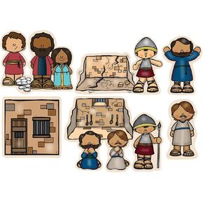 Paul & Silas Felt Figures for Bible Flannel Board Stories New Testament