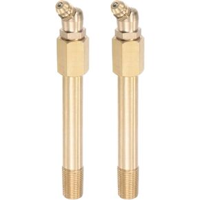 uxcell Brass Straight Grease Fitting G1/8 Thread 90mm Length Hydraulic Grease Fitting Accessories, 2Pcs