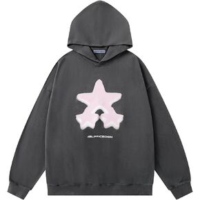 Aelfric Eden Oversized Hoodie Heavyweight Vintage Streetwear Star Graphic Hoodies Pullover with Pockets