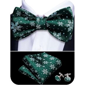 YOHOWA Mens Christmas Self Tie Bow Tie Set Bowties Pocket Square Cufflinks Woven Tuxedo Party Xmas Holiday Festival Vacation in Kuwait
