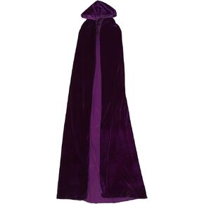 Veemoon Hooded Cloak Long Velvet Cape,Cloak Wizard Hooded Reversible Cloak with Hood for Halloween Cosplay Costumes Party