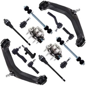 SCITOO 15-PC SET Front Upper Control Arm Idler Pitman Arm Tie Rod Sway Bar Wheel Hub For Chevy Avalanche Suburban Silverado 1500 HD 2500 HD 3500 For GMC Sierra 1500 HD 2500 HD 3500 Yukon For Hummer H2
