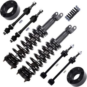 SCITOO 8-PC SET Suspension Kit For Dodge Ram 1500 Front Sway Bar End Link Rear Sway Bar End Link, 171111 F Strut Spring Assembly Front Shock Absorber, 2.5 Inch Front Leveling Lift Kit
