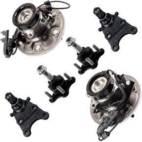 SCITOO 6pcs Front Wheel Hub Assembly Suspension Kit - Fit for Chevrolet Colorado RWD for GMC Canyon RWD Lower & Upper Ball Joint Wheel Hub Bearing - 515108 Wheel Hub Bearing - 515109