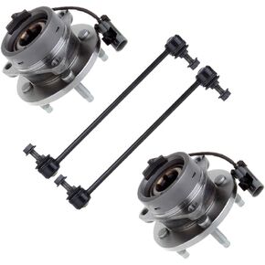 SCITOO 4pcs Front Wheel Hub Assembly Suspension Kit - Fit for Chevrolet Cobalt 4 Lug for Pontiac G5 4 Lug for Saturn Ion 4 Lug for Pontiac G5 Front Sway Bar End Link Wheel Hub Bearing - 513204