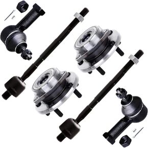 SCITOO 6pcs Front Wheel Hub Assembly Suspension Kit - Fit for Chrysler Sebring Coupe for Dodge Avenger for Mitsubishi Eclipse Inner & Outer Tie Rod End Wheel Hub Bearing - 513157