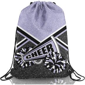 Cheer Drawstring Backpack Cheerleading Drawstring Bag Cheer Accessories Gifts for Cheerleaders (RoseRed,1 Pcs)